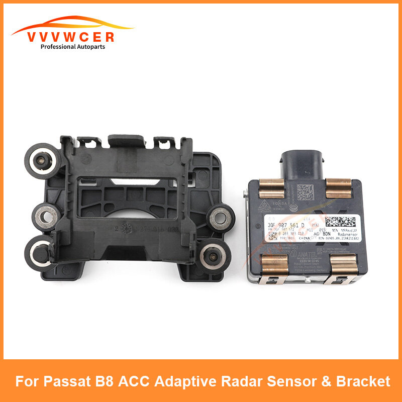 Sensor de Radar de Control de crucero adaptable para Volkswagen Passat B8 ACC 3QF 907 561 D y soporte 3Q0 907 704A