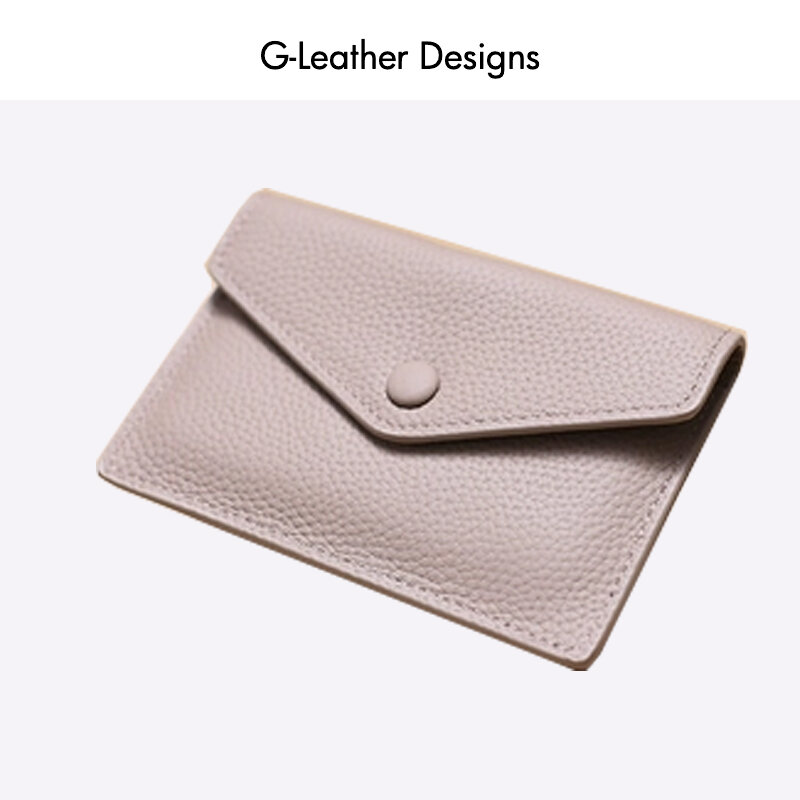 Personalize Women Fashion Envelope Wallet Genuine Pebble Cow Leather Girl Short Lady Purse Card Holder High Quality