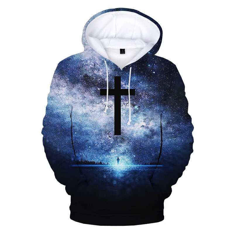 New 3D The God Jesus Printed Hoodies Christian Belief Graphic Hooded Sweatshirts Kids Fashion Streetwear Pullovers Harajuku Tops
