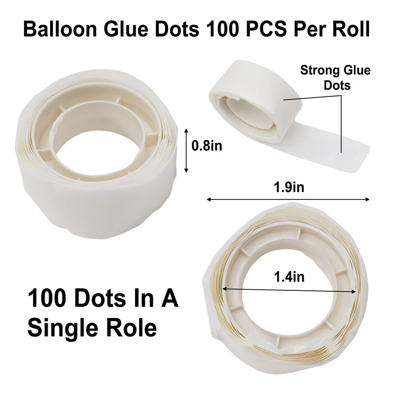 1Roll Balloon Adhesive Tape Transparent Double-Sided Adhesive 100Dot Glue Packaging Balloon Dispensing Point Wedding Room Decor