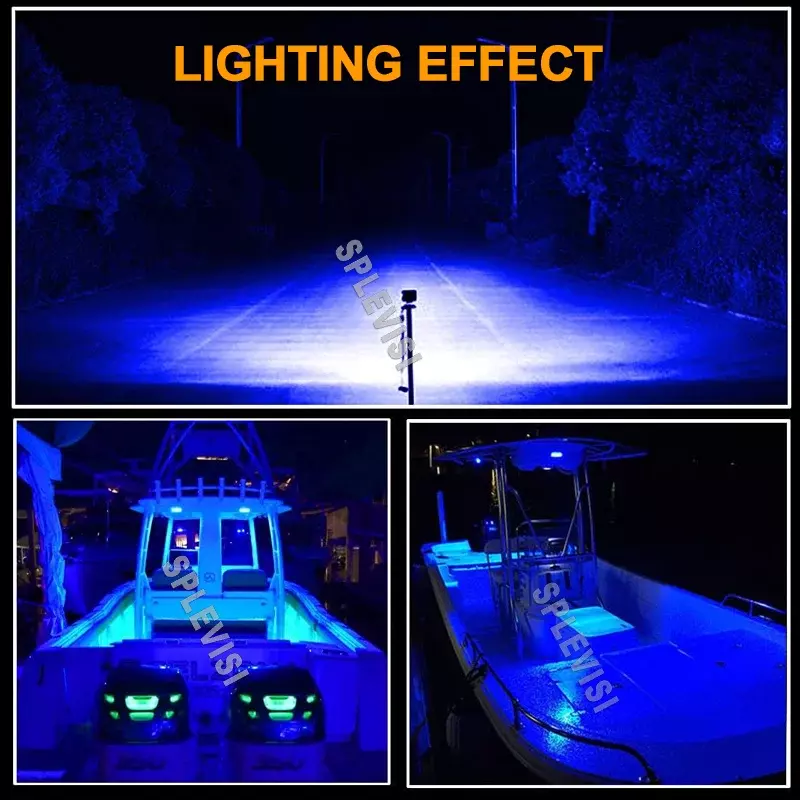 Luces de cubierta de barco marino, luz de cabina de popa, 12v, impermeable, azul, para yate, pesca, Pontón, velero, Kayak, barco de lubina