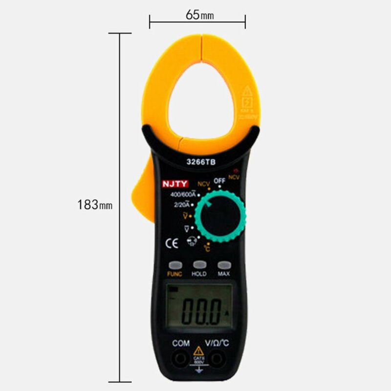 Digital Clamp Meter 600 Amp 600-Volt Digital Truerms AC/DC Clamp Meter Durable And High Quality High Accuracy