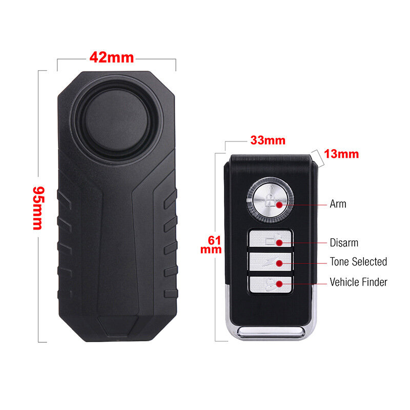 Sensor de alarma de seguridad para motocicleta, Detector de vibración inalámbrico antipérdida, resistente al agua, para bicicleta eléctrica, coche y bicicleta