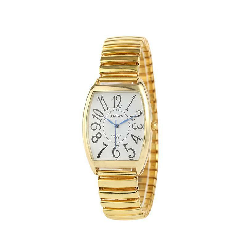 Luksusowe proste zegarki na rękę dla par duża tarcza numeryczna zegarki kwarcowe ze stopu pasek ze stali nierdzewnej zegar damski zegar Relogio Mujer
