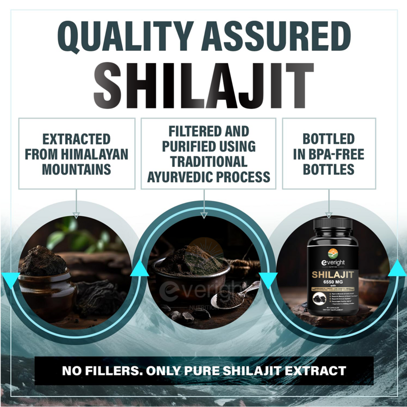 Shilajit-cápsulas de resina del Himalaya, conjunto combinado de Ashwagandha, Ginseng, Palma de sierra, Maca, Tribulus, Chaga, pimienta negra, 6550mg