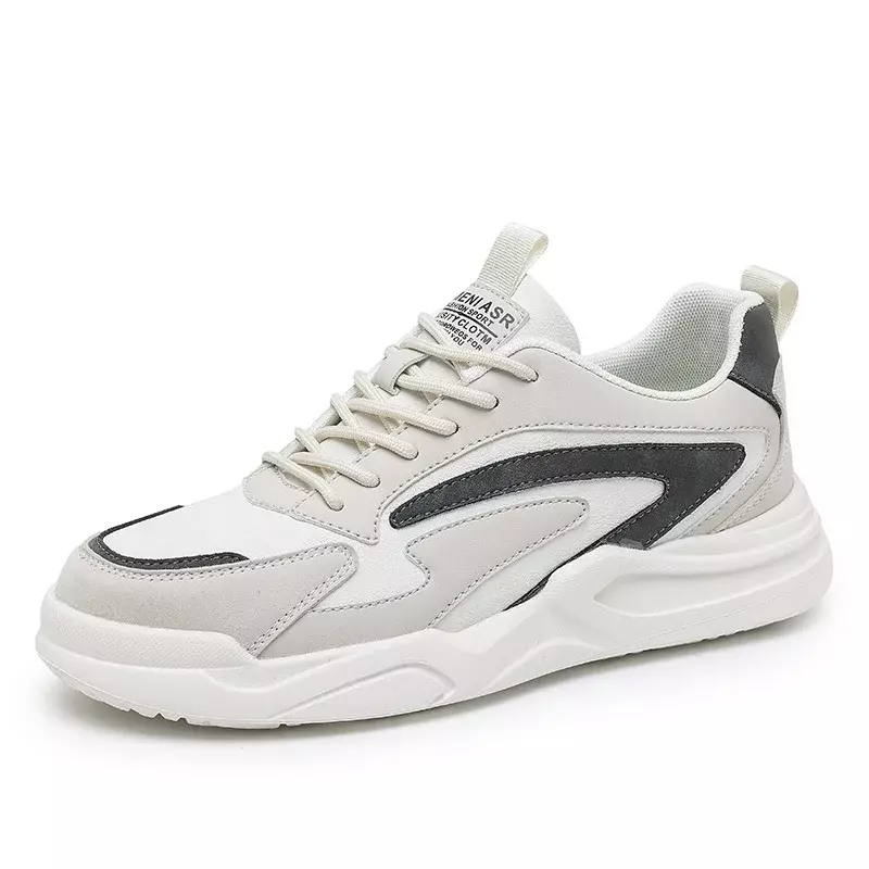 Sapato casual masculino vulcanizado, tênis básico para costurar dedo do pé redondo com renda plana com costura, de alta qualidade, 2023