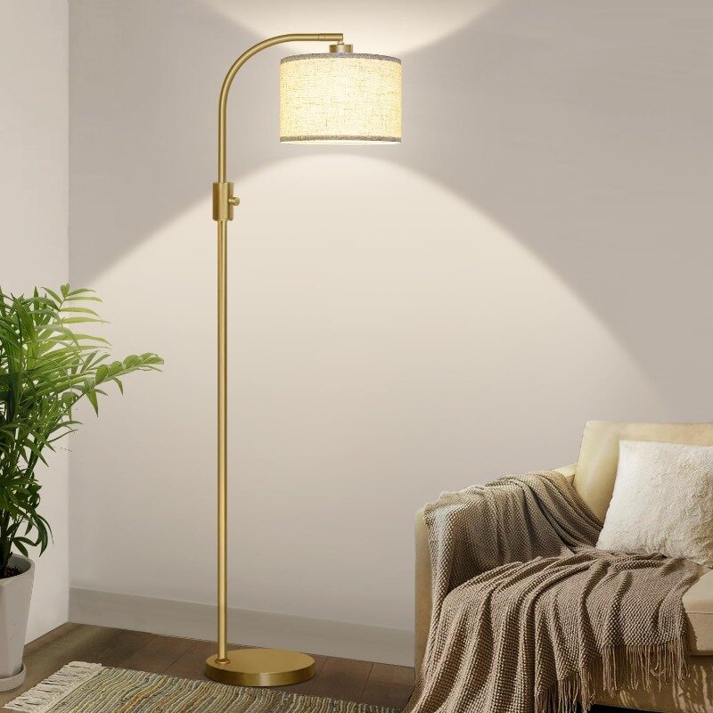 Dimmable Floor Lamp, 1200 Lumens LED Bulb Included, Gold Arc Floor Lamps for Living Room Modern Standing Lamp
