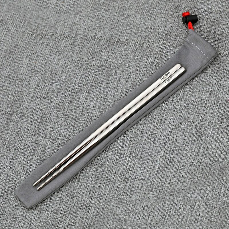 Ultra durável e elegante Titanium Chopsticks Definir com bolsa de armazenamento, precisão impecável Comer, 1 Par