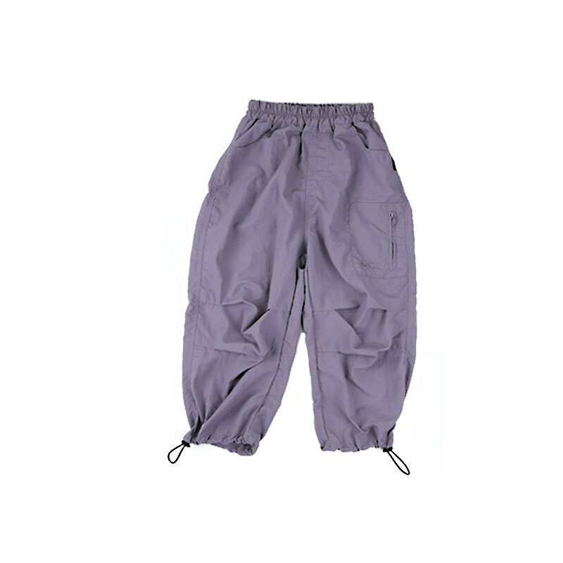 Pantalones de pierna ancha con bolsillo y cremallera para niños, ropa informal para niños, pantalones Cargo de estilo coreano, 2024