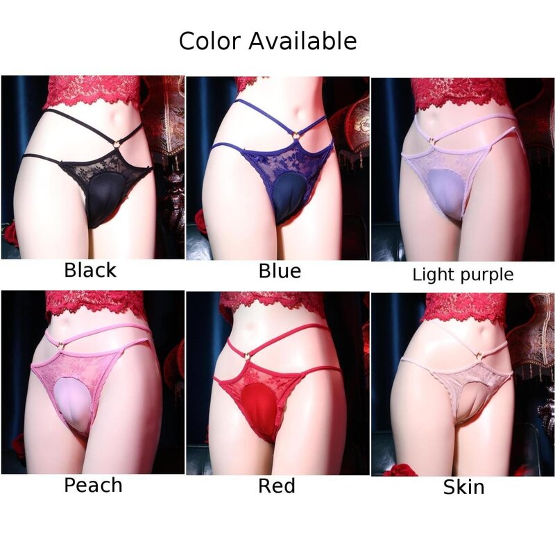 Sissy Sexy Underwear For Men Lace Pouch Panties Crossdresser Camel Toe Underpants Hiding Gaff Thong Shapping See Through Briefs
