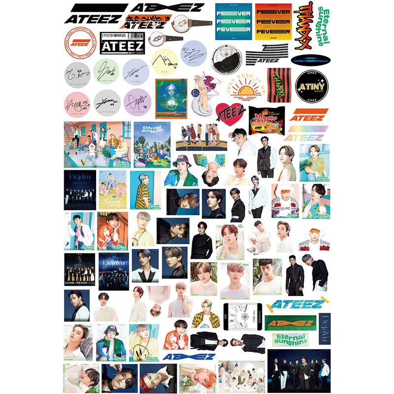 Stiker Karakter Kpop ATEEZ, 92 Buah/Set Foto HD Kualitas Tinggi Tahan Air untuk Laptop Cup Notebook Stiker