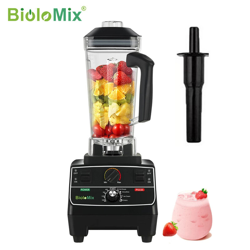 BioloMix BPA bebas 2L Jar 2200W profesional Smart Timer pra-program Blender Mixer Juicer prosesor makanan es smoothie penghancur