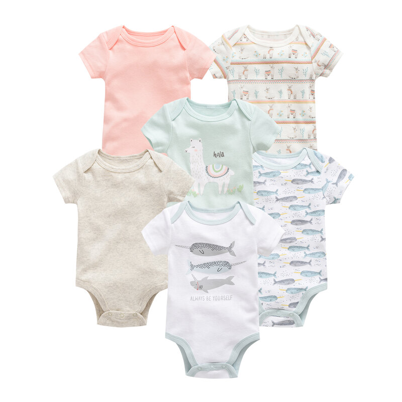 Vêtements en coton à manches courtes pour bébés filles, costume de batterie pour tout-petits, vêtements pour garçons nouveau-nés, 0-12 mois, 3, 6 pièces par lot