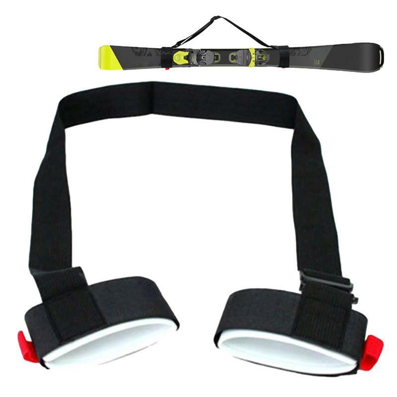 Asta da sci regolabile spalla portapacchi per ciglia cinghie per manico in Nylon cinghia per porta sci Porter Hook Ring protezione per lo sci