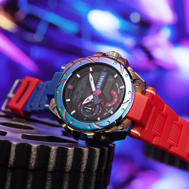 SMAEL Watches for Men's Chronograph Sports Hyun-chae Cool Wristwatch Shock Watch Men Multi-function Dual Displa Digital Clock