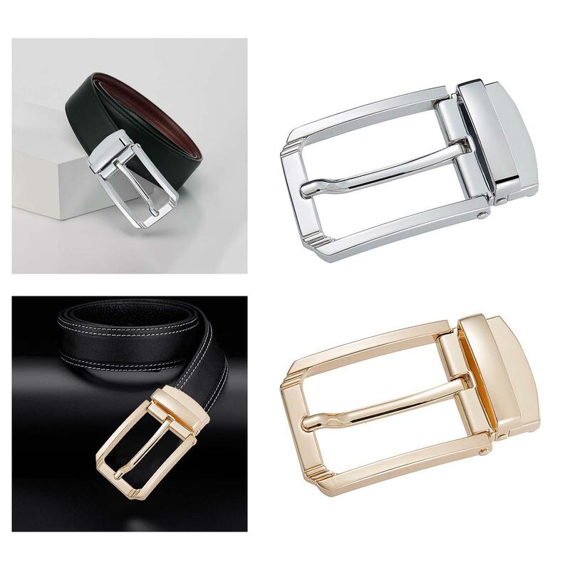 Alloy Belt Buckle Luxury Mens Casual Replacement for Leather Strap Rectangle Pin Buckle Single Prong Buckle Pin Belt Buckle