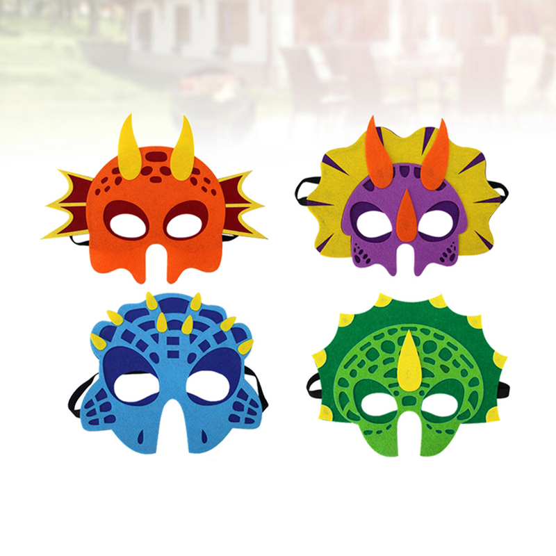 Disfraz de 4 piezas para niños, máscaras de animales, educativo, de fieltro