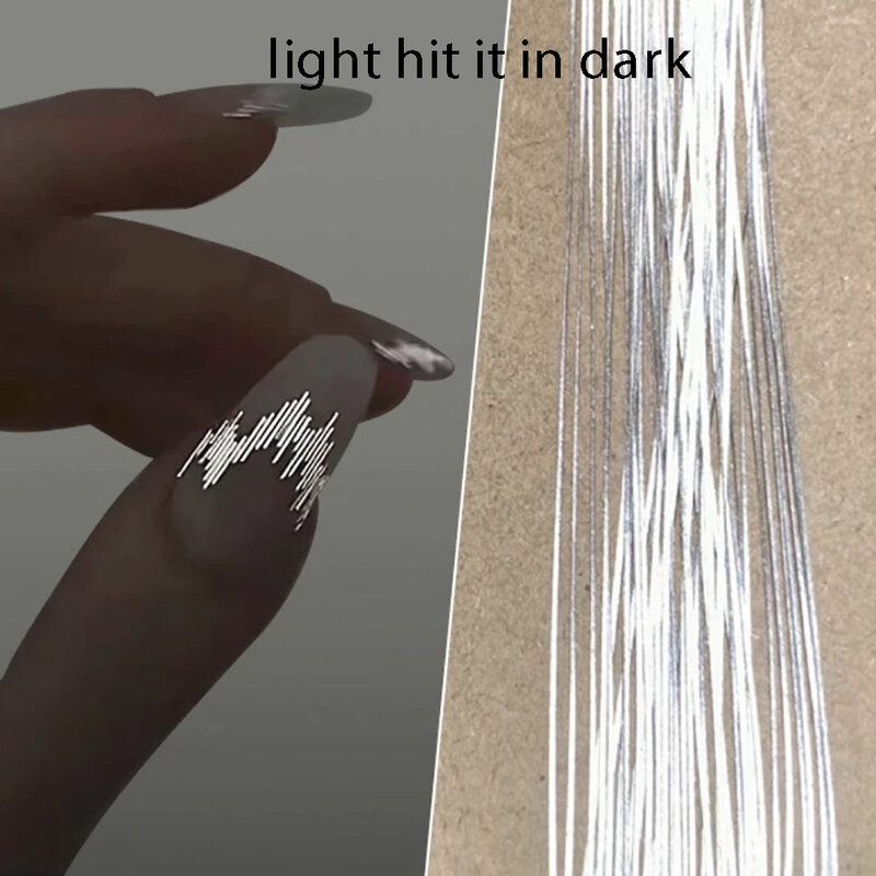 2024 0,5 мм DIY французский дизайн светоотражающий Шелковый мигающий стержень, Женская Очаровательная фотобумага, украшения для ногтей 404art