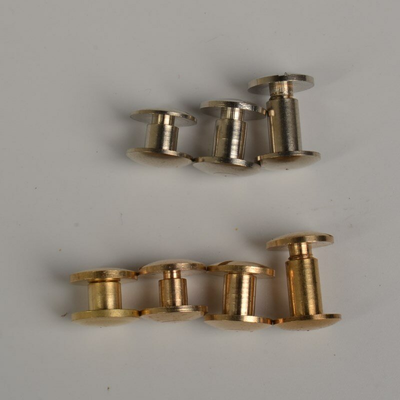 4MM/6MM/8MM Solid Brass Belt Screws Ledger Book Rivet Turnbuckle Handmade Belt Bag Accessories Screws