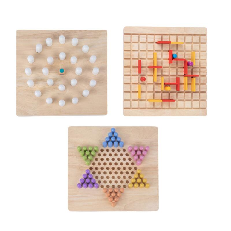 Set pasak permainan papan kayu mainan asah otak koleksi pembelajaran untuk interaksi ulang tahun aktivitas koordinasi mata tangan