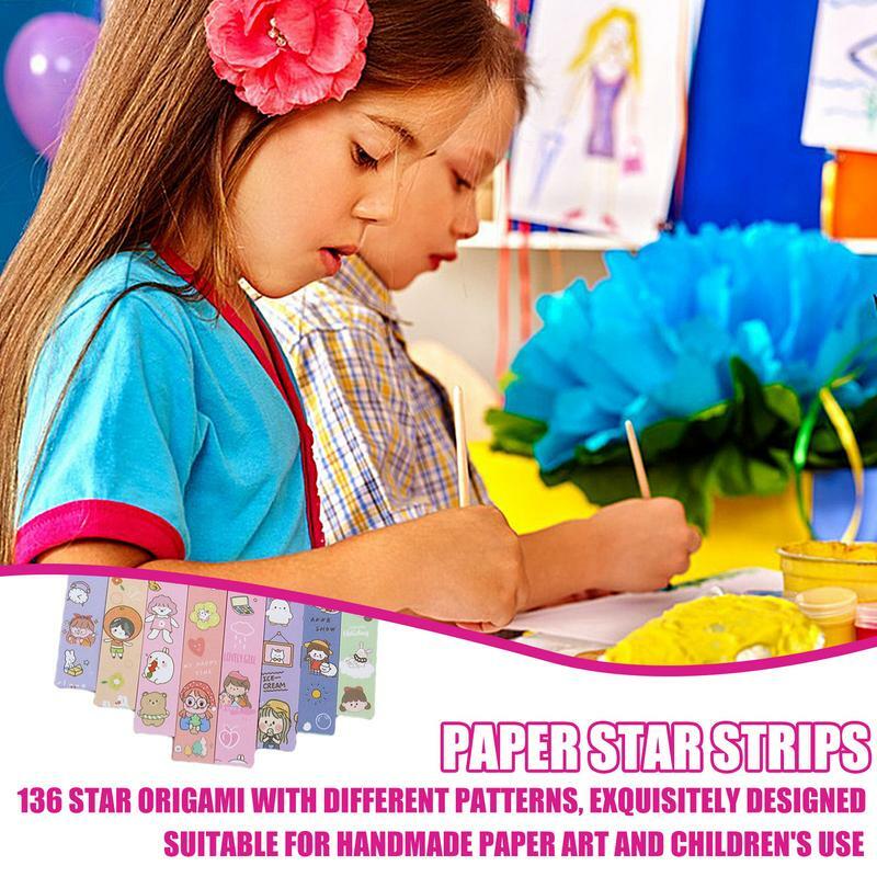 Papier Stern Streifen 136 Blatt Stern Papier in 8 Sortiment Farbe dekorative DIY Hand Art Handwerk multifunktion alen Glücksstern