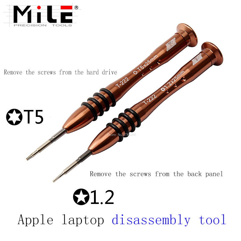 Прецизионная отвертка MILE 1,2 мм P5 Pentalobe T5 Torx для Apple Macbook Air / Pro с дисплеем Retina, набор инструментов для ремонта ноутбука