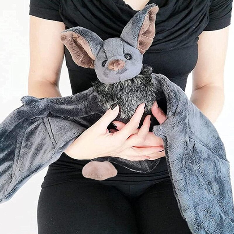 127D 30cm Size Stuffed Plush Pillow Simulation Bat for Doll with Open Wing for Home Decor Party Birthday Valentine
