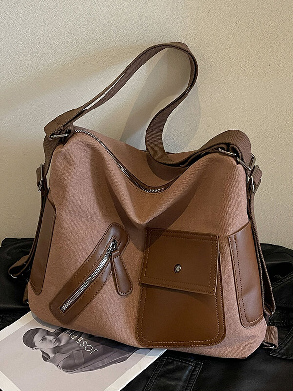 Повседневный рюкзак для женщин, вместительные простые сумки для поездок, холщовые сумки через плечо