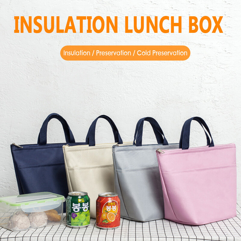 1/2/4PCS New Waterproof Oxford Lunch Bag Pouch Thickened Handbag Picnic Bag Women Kids Convenient Lunch Box Tote School Food