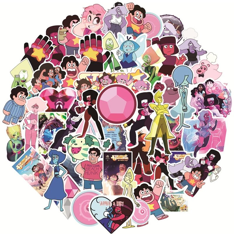 50PCS/Bag Cartoon Steven Universe Stickers DIY Motorcycle Travel Luggage Guitar Skateboard Decals Sticker for Kid Toys Gift