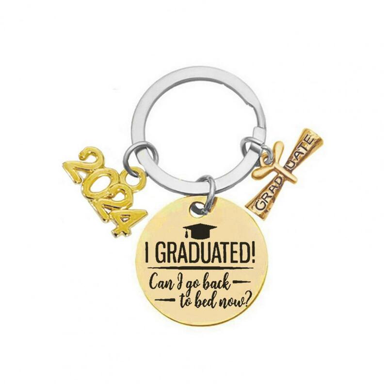 High School Students Graduation Gifts Daughters Class of 2024 Keychain Gift for College Engraved Him