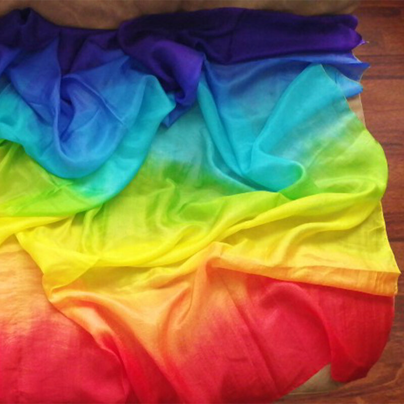 Женская шелковая Фата для танца живота, разноцветная шелковая фата из 100% шелка, размер и цвет на заказ, 100%