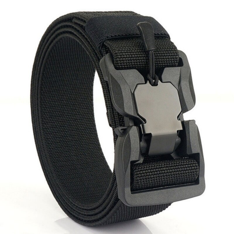 Cinturón táctico con hebilla magnética para hombre, cinturón elástico de liberación rápida, cinturón de entrenamiento de herramientas de nailon informal