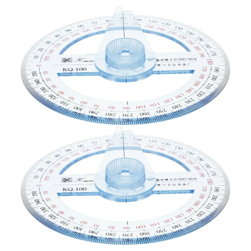 2 Pcs School Suppiles 360 Degree Protractor Accessories Schools Supplies Rotating Protractors Circle Goniasmometer