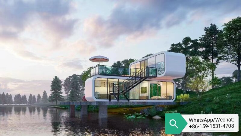 Outdoor Prefab Tiny House, moderna cabine popular da Apple, casa de trabalho móvel, Office Pod, cabine de 2 andares, 20ft, 40ft