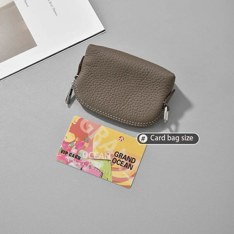 Новинка 2022, женская сумка с подвеской для наушников, Повседневная сумка из первого слоя воловьей кожи, мини-сумка для кредитных карт, красный конверт