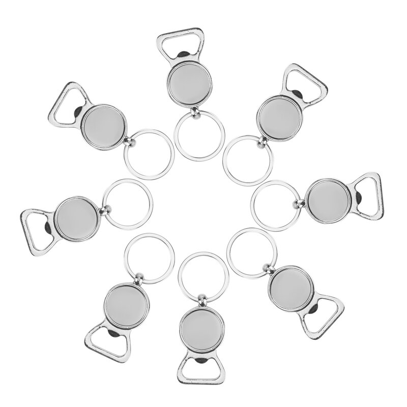 10 Stück Sublimation Metall Rohling Schlüssel bund Flaschen öffner Schlüssel ring Thermo transfer Rohling Metall Schlüssel ring DIY Material