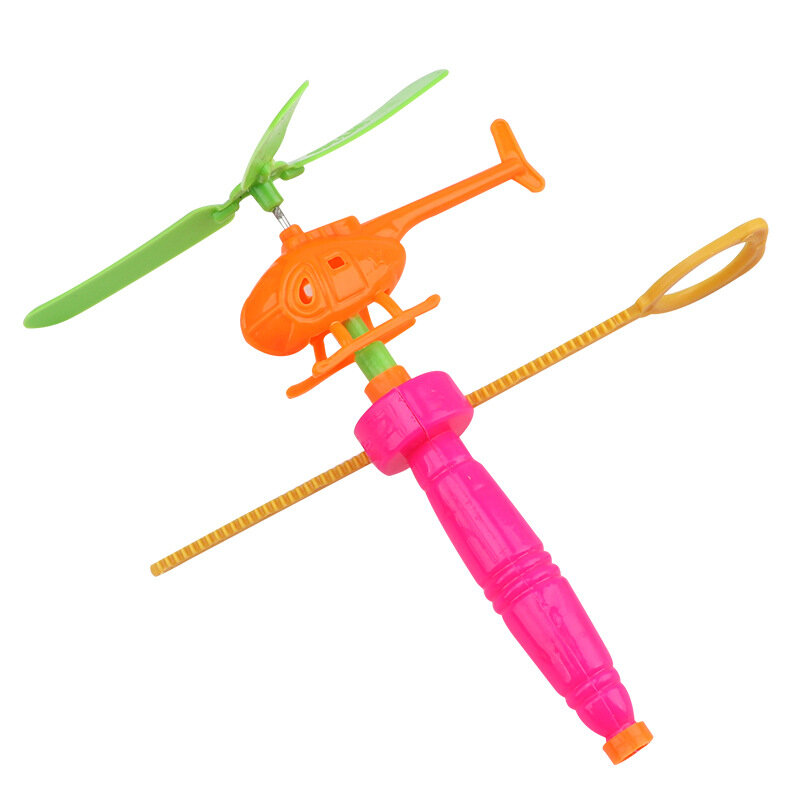 3Pc Children's Pull-tooth Helicopter Funny Pull Helicopter Toys Kids Mini Outdoor Pull Wires Helicopters Toy For Toddler