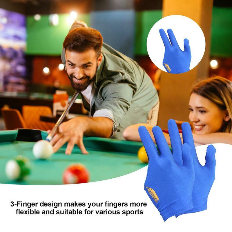 Бильярдные перчатки Snooker, перчатки для бильярда с вышивкой, гладкие перчатки с тремя пальцами для левой руки, аксессуары для билиарда, перчатки без пальцев