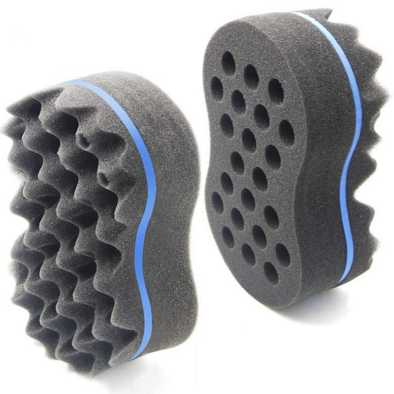Curly Hair Styling Sponge Brush Double Sided  Sponge Brushes Multi-holes Side Braid Twist Hair Curl Wave hair brush for Afico