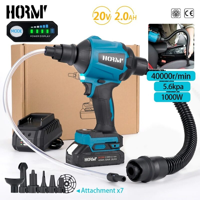Hormy 6IN1 Cordless Air Blower With Nozzle Dusting Machine Multifunction Dust Blower Inflator Vacuum Tool For Makita 18V Battery