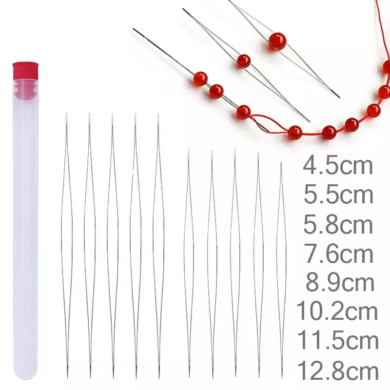 5Pc Beading Needles Seed Beads Needles Big Eye DIY Beaded Needle Collapsible Beading Pins Open Needles for Jewelry Making Tools