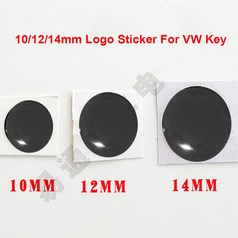 Pegatina de cristal para llave de coche, logotipo de llave remota plegable, bricolaje, 10/12/14mm, 2 unidades por lote