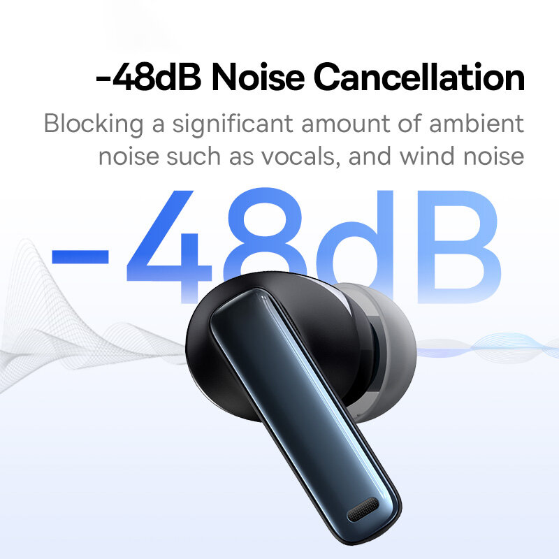 Baseus Bowie M2s ANC Earphone Bluetooth 5.3, Headphone nirkabel 48DB mendukung 3D Audio spasial