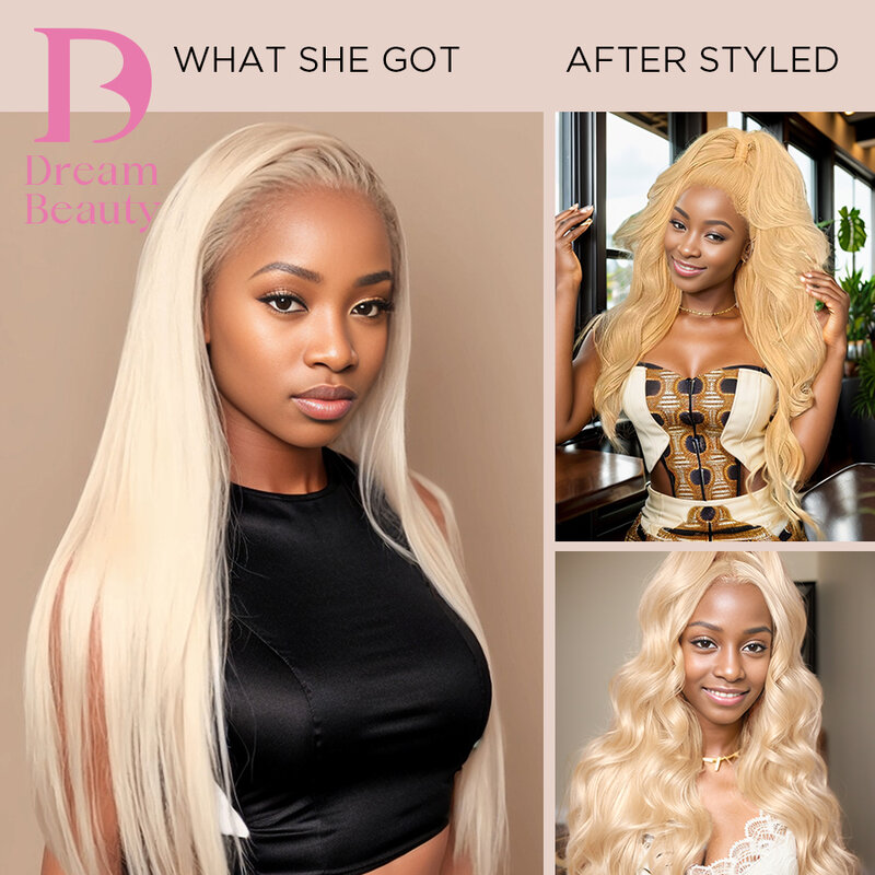 Dream Beauty 13x4 Lace Front Human Hair Wig Blonde 613 Brazilian Human hair wig Straight Blonde wig 13x6 Lace Front Wigs