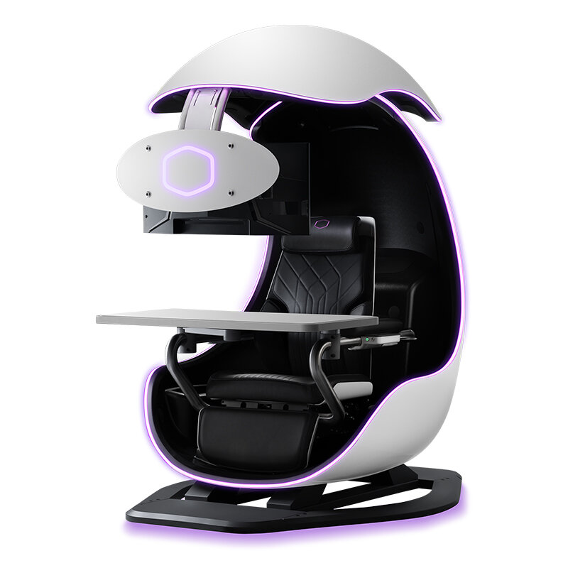 Cooler Master-Cockpit multifuncional imersivo, cadeira de jogos com controle remoto, Orb X branco