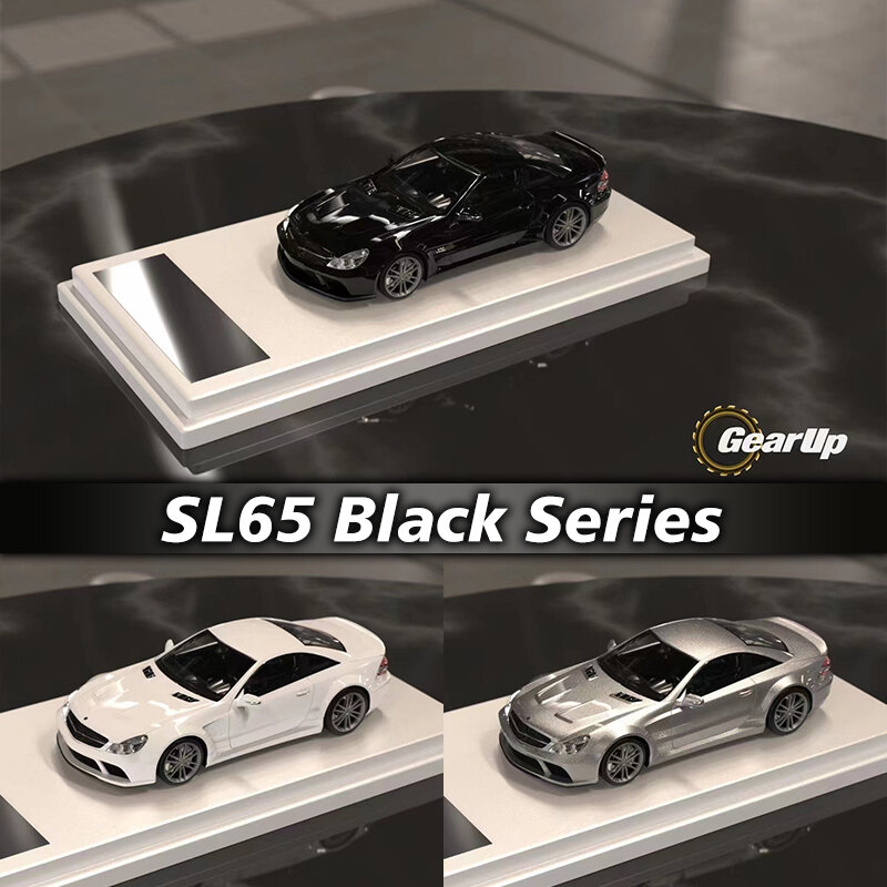 Coleção do modelo do carro do Diorama, brinquedo diminuto, engrenagem acima o brinquedo, série preta, SL65, R230, V12, GUM, 1:64