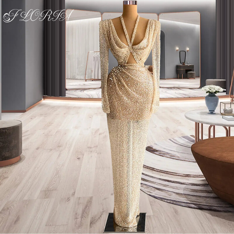 Elegante árabe lantejoulas frisado formal vestido de noite glitter peplum vestidos de festa vestidos de celebridade personalizado baile comprimento do assoalho