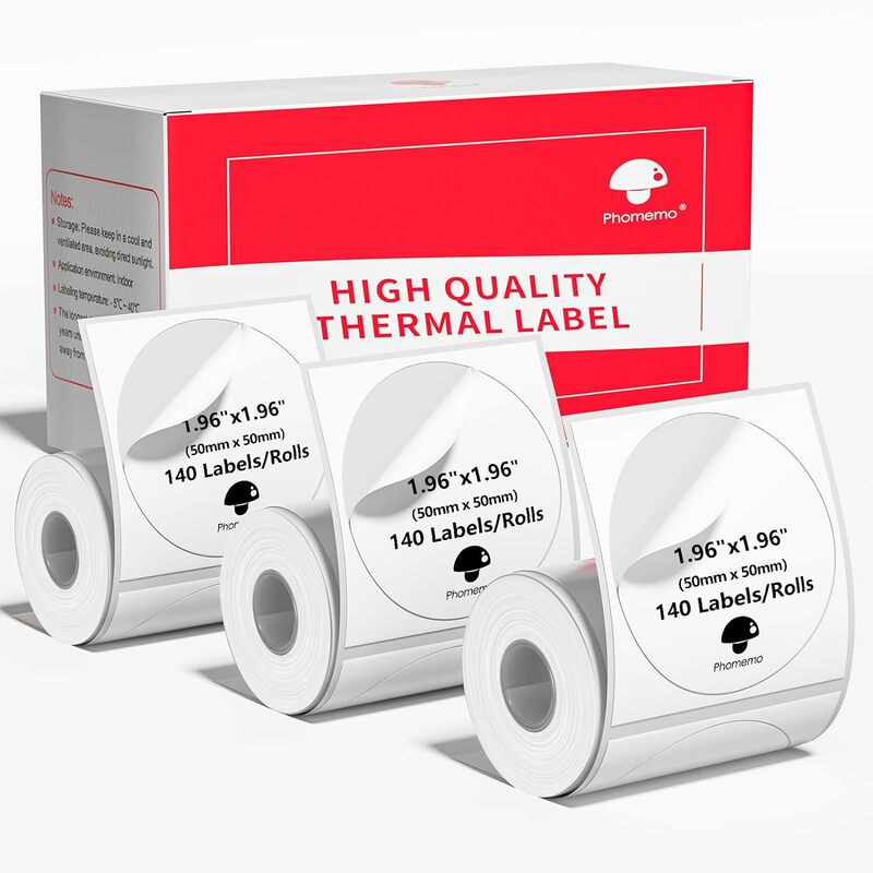 3 Rollen Phomemo Thermische Sticker Label Papier Multifunctionele Zelfklevende Tag Voor M110, M220, M120, M200, M221 Etikettenmaker Machine