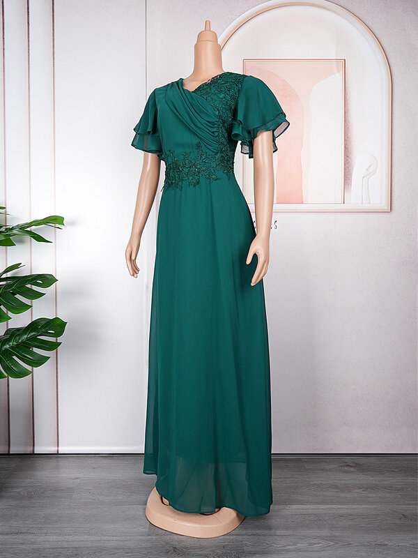 Falda larga de gasa para mujer musulmana europea y americana, elegante vestido de talla grande, temperamento africano, 480 #